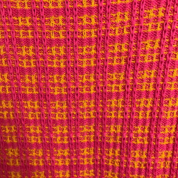 Free Assembly Sweater Dress Women's M Pink Orange Short Sleeve Woven V-Neck - Picture 11 of 14